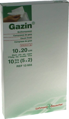 GAZIN Mullkomp.10x20 cm steril 8fach