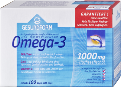 GESUNDFORM Omega-3 1.000 mg Vega Soft Kapseln