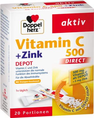 DOPPELHERZ Vitamin C 500+Zink Depot DIRECT Pellets