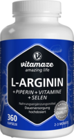 L-ARGININ 750 mg hochd.+Piperin+Vitamine Kapseln